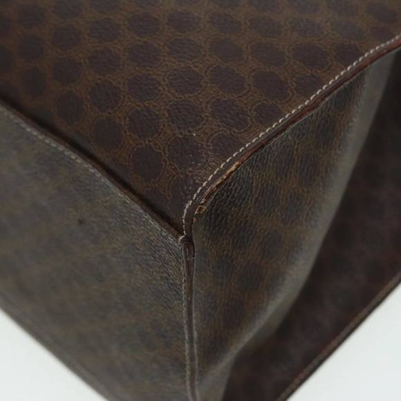 CELINE Macadam Canvas Hand Bag PVC Leather Brown Gold Auth 85545 - Picture 16 of 16